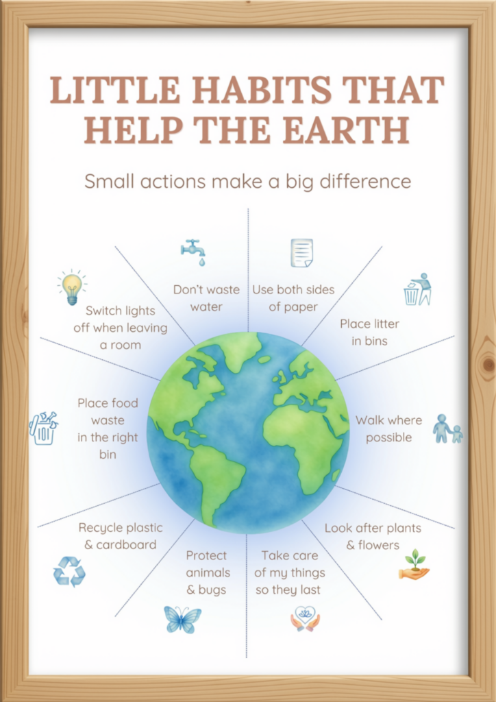 eco habits earth poster