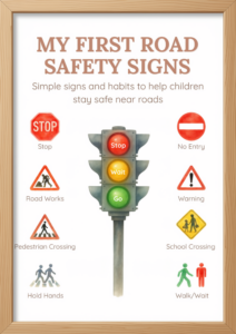 my first road safety signs poster