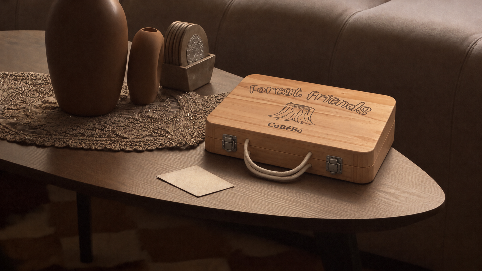 forest friends closed wooden case